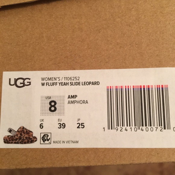 UGG NIB AUTHENTIC “YEAH” LEOPARD DESIGN CUTE SLIPPERS - Picture 8 of 8